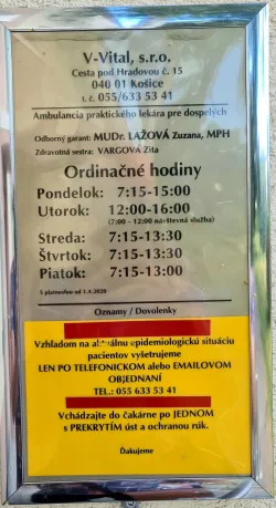 Fotografia miesta 5 od V-vital, s.r.o. - ambulancia všeobecného lekára pre dospelých - MUDr. Petronela Vaňová