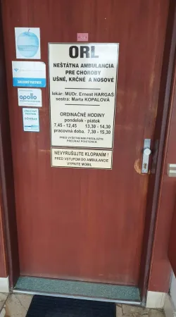 Fotografia miesta 1 od ORL ambulancia - úšná,nosná,krčná - MUDr. Ernest Hargaš