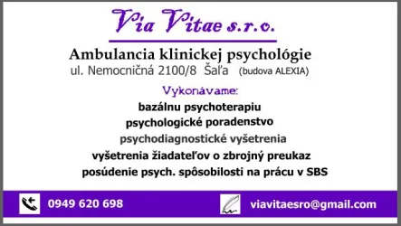 Fotografia miesta 2 od Ambulancia klinickej psychológie - Mgr. Žaneta Šuťáková, Via Vitae s.r.o.
