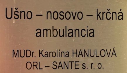Fotografia miesta 1 od ORL ambulancia - MUDr.Karolína Hanulová (ORL SANTE s.r.o.)