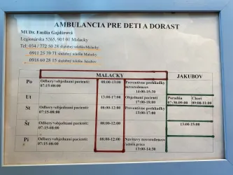 Fotografia miesta 1 od Ambulancia všeobecného lekára pre deti a dorast, (Pedio s.r.o.) - MUDr. Emília Gajdárová