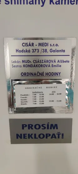 Fotografia miesta 1 od Všeobecná ambulancia pre dospelých  - CISÁR-MEDI s.r.o., MUDr. Alžbeta Czászarová