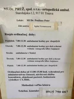 Fotografia miesta 1 od Ortopedická ambulancia - MUDr. PRUŽ, spol. s r.o.,MUDr. Peter Pružinec