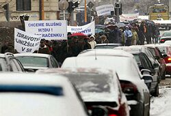 Zamestnanci z prešovskej FNsP protestovali v centre mesta