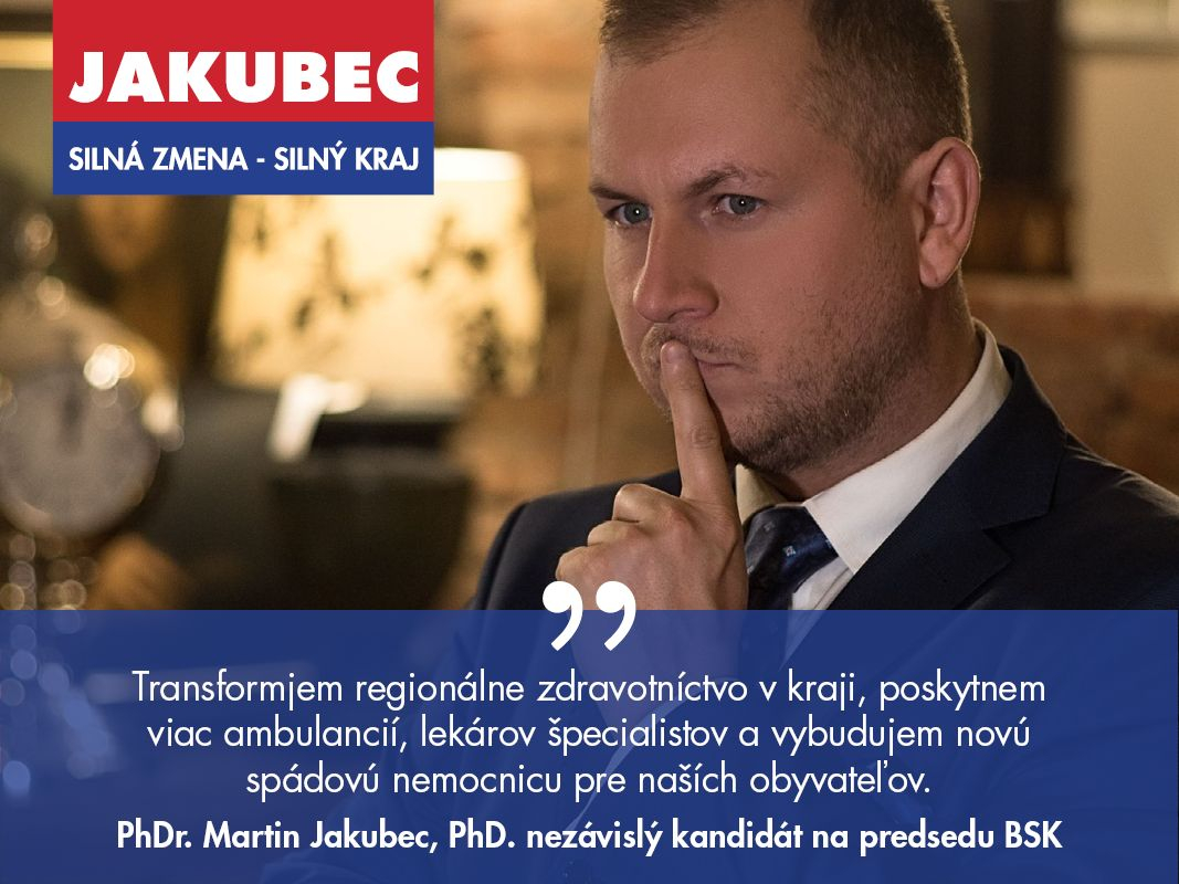 PhDr. Martin Jakubec, PhD. nezávislý kandidát na predsedu BSK vo voľbách do VÚC: Sociálna starostlivosť pre staršiu generáciu bude garantovaná